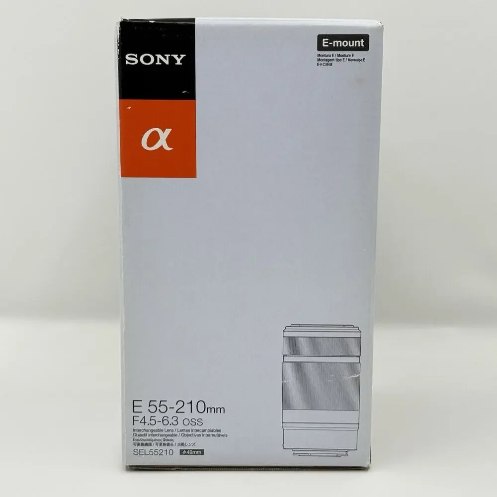Sony E 55 210mm F4.5 6.3 OSS Zoom Lens SEL55210 Black Box Hood